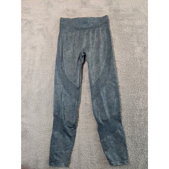 PINK Victoria’s Secret Acid Wash Seamless Medium Leggings Blue Gray Athleisure - Picture 1 of 9